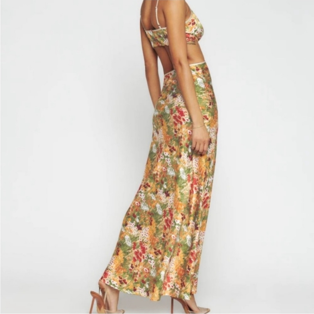 NWT Reformation Poppies Sojourn Silk Dress - Picture 2 of 10